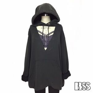OVERSIZED BOYFRIEND DEEP V VINTAGE HOODIE!!